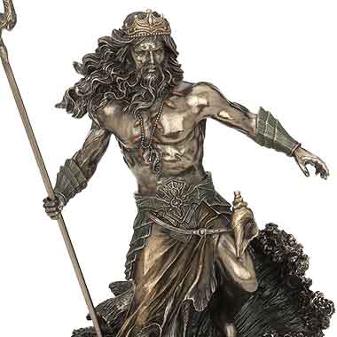 Bronze Poseidon with Trident Statue
