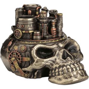 Steampunk Skull Industrial Pen Holder