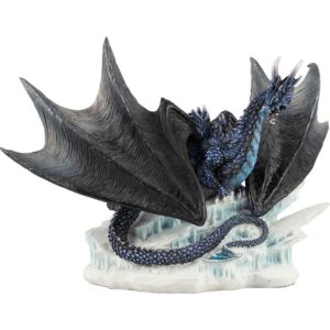 Dark Blue Frost Dragon Statue