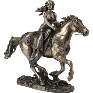 Bronze Rhiannon on Horseback Statue