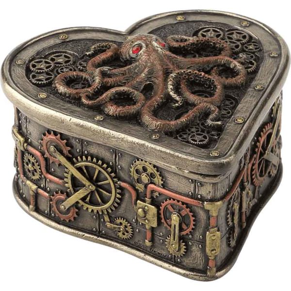 Steampunk Octopus Heart Trinket Box