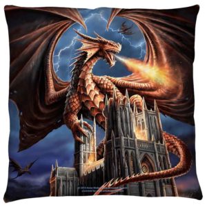 Small Anne Stokes Dragons Fury Pillow