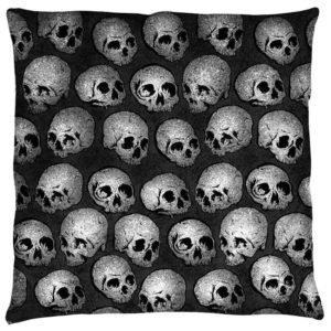 Small Gray Skull Pillow