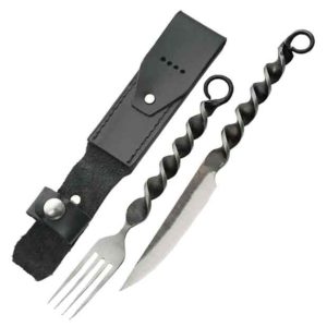 Twisted Medieval Fork and Knife Set