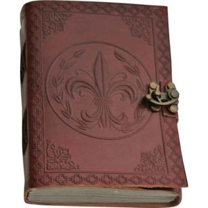 Fleur de Lis Leather Journal with Clasp