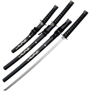 Black Pearl Dragon Japanese Sword Set