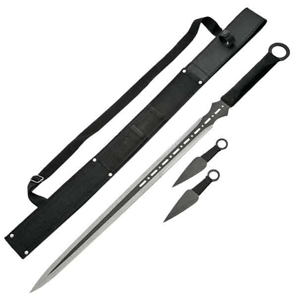 Nine Inch Black Kunai Ninja Throwing Knife Set For Sale, All Ninja Gear:  Largest Selection of Ninja Weapons, Throwing Stars