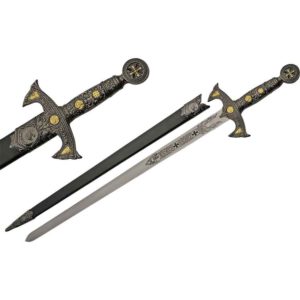 Silver and Gold Knights Templar Sword