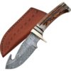 Damascus Guthook Skinner Knife