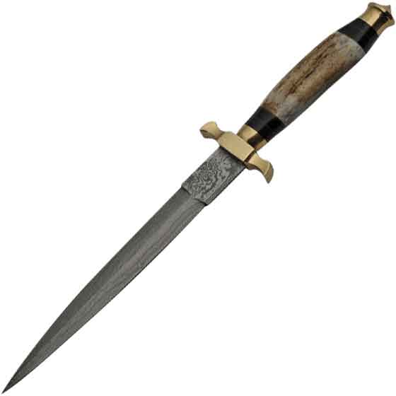 10-inch Renaissance Dagger With Steel Blade and Leather Sheath