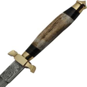Antler Hilt Layered-Steel Dagger