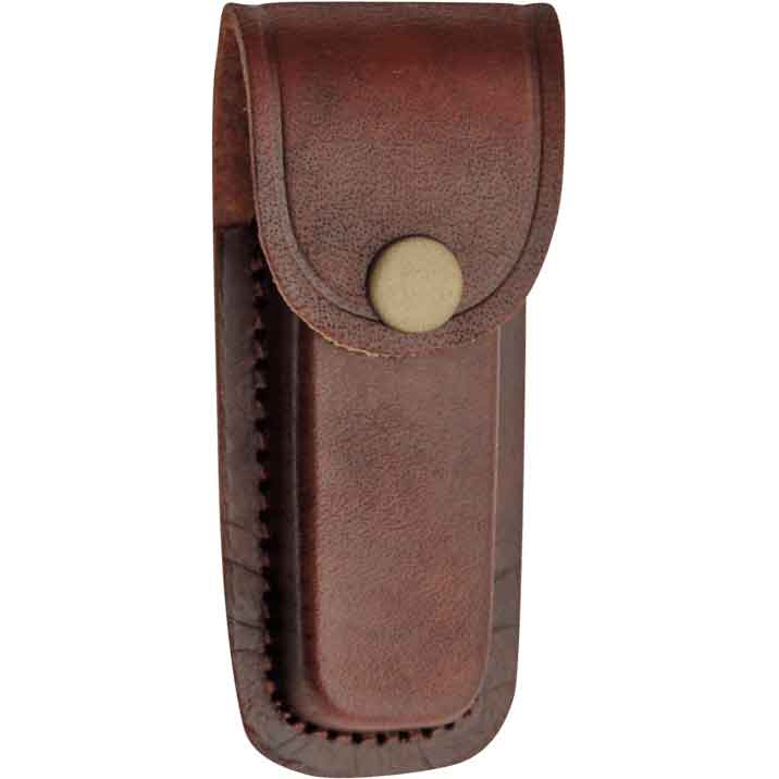 4 Inch Brown Plain Leather Sheath