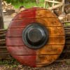 Drang Round LARP Shield - Red/Wood