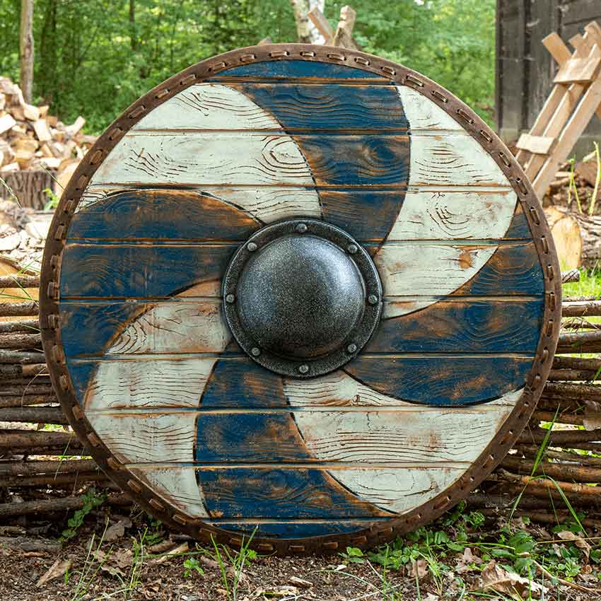 Thegn LARP Shield - Blue/White -70 cm