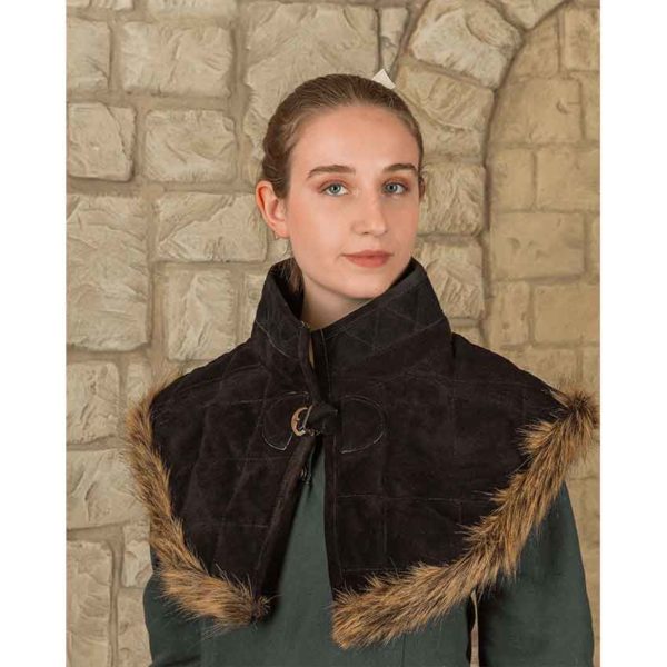 Nimue Fur Lined Suede Gorget