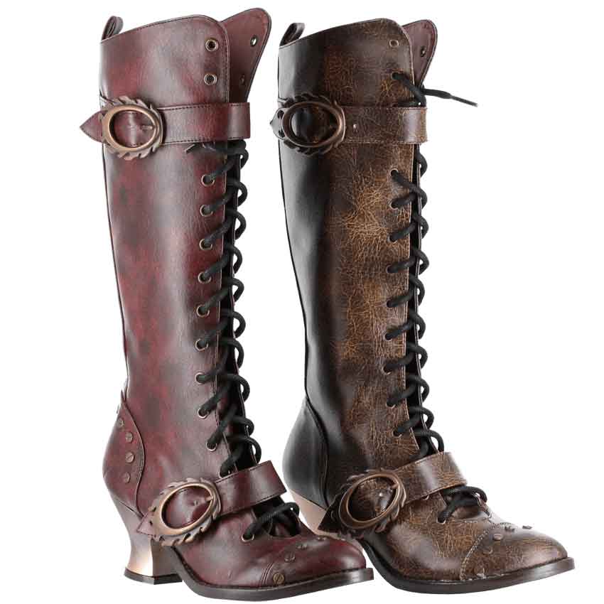 brown steampunk boots