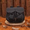 Leather Flap Bag with Pocket
