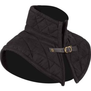 Brass Buckle Padded Collar - Black