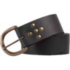 Brass Stud Medieval Cross Belt - Black