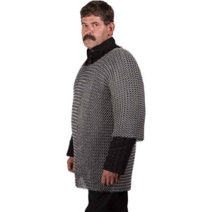 Aluminum and Rubber Half Sleeve Chainmail Hauberk