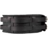 Laced Leather Wide Belt - Black