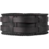 Laced Leather Wide Belt - Black