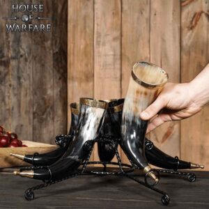 Five Drinking Horn Display Stand
