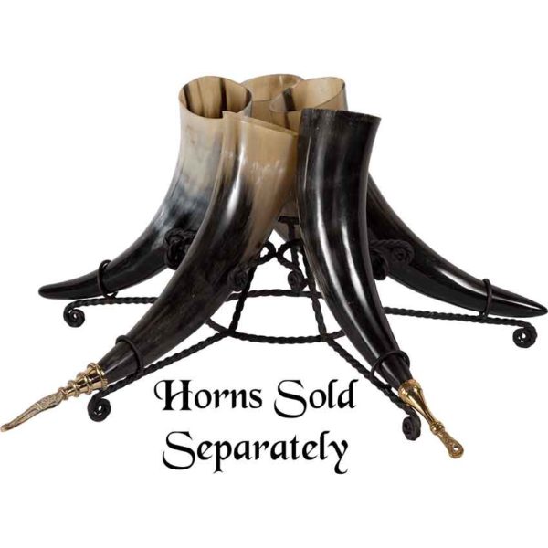 Five Drinking Horn Display Stand