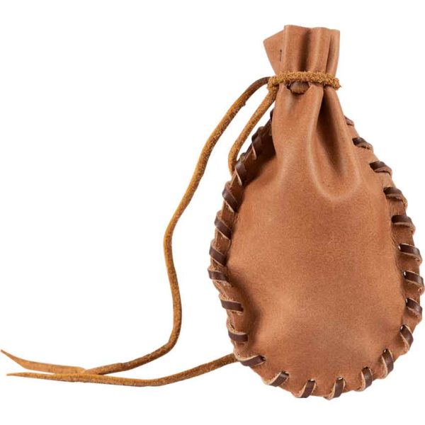 Medium Laced Leather Pouch