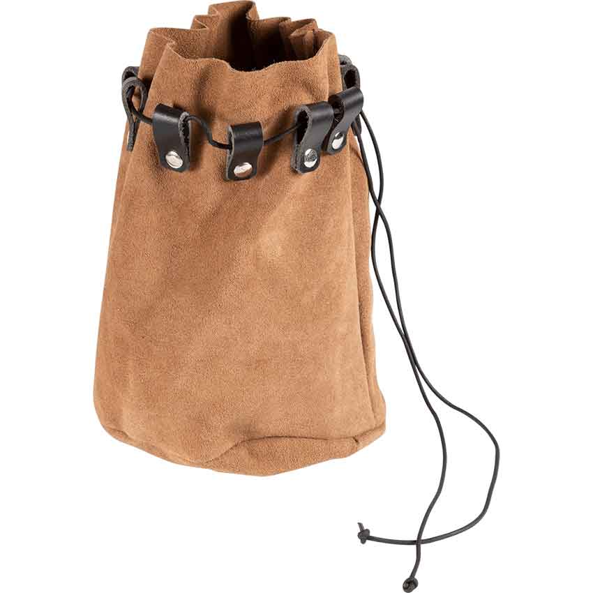 Large Medieval Money Pouch, leather, with metal closure, various