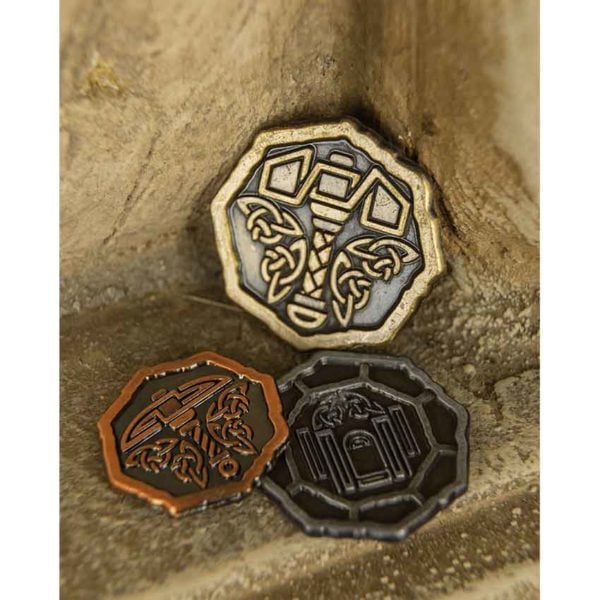 Set of 10 Silver Ancient Dwarves LARP Coins