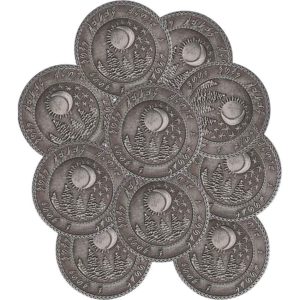 Set of 10 Silver Elven LARP Coins