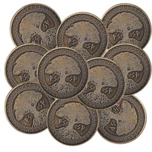 Set of 10 Gold Earth LARP Coins
