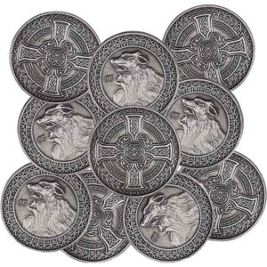 Set of 10 Silver Earth LARP Coins