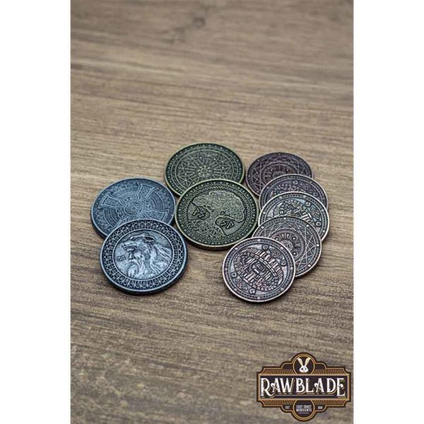 Set of 10 Silver Earth LARP Coins