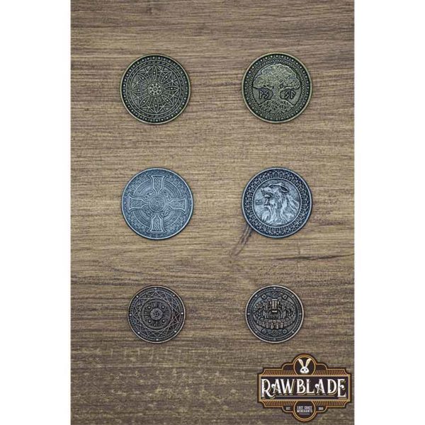 Set of 10 Silver Earth LARP Coins