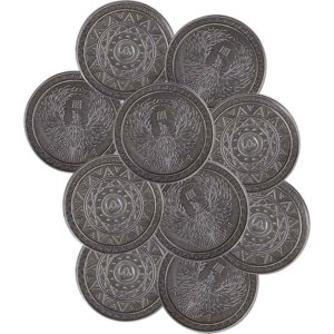 Set of 10 Silver Mage LARP Coins