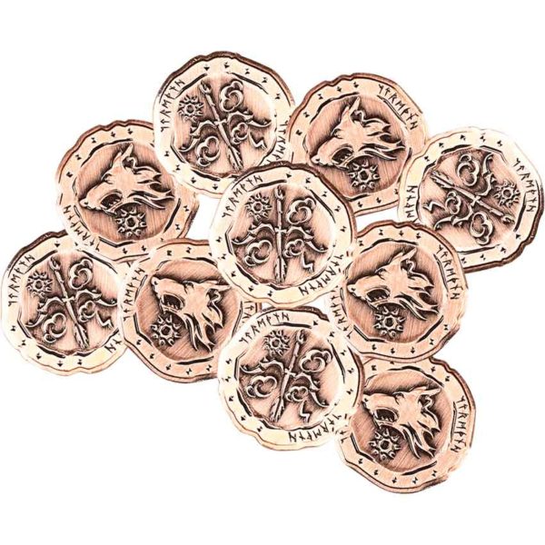 Set of 10 Copper Orc LARP Coins