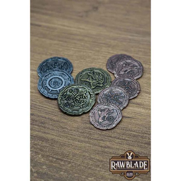 Set of 10 Silver Orc LARP Coins