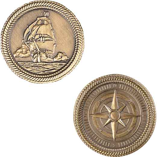 Set of 10 Gold Pirate LARP Coins