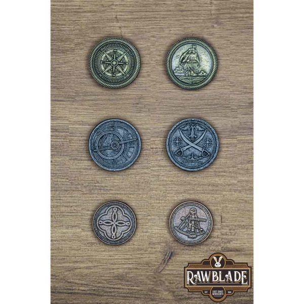 Set of 10 Gold Pirate LARP Coins