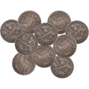 Set of 10 Silver Pirate LARP Coins