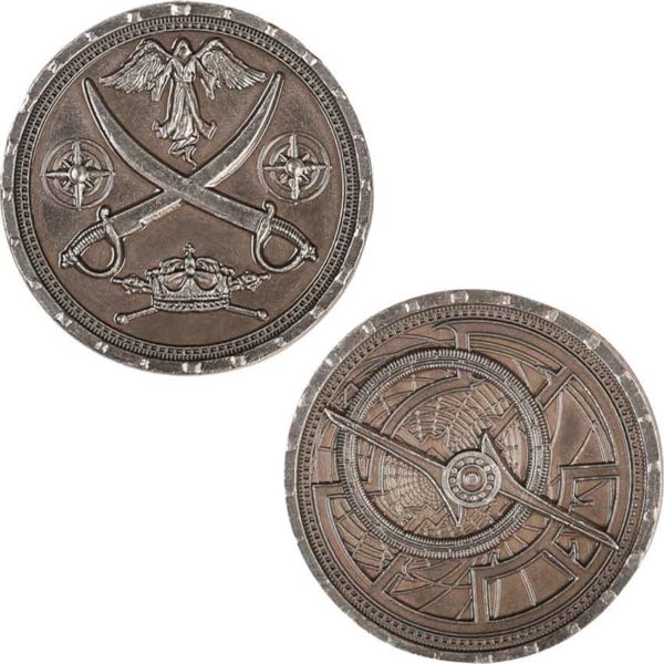 Set of 10 Silver Pirate LARP Coins