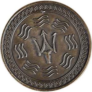 Set of 10 Gold Water LARP Coins