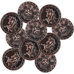 Set of 10 Copper Water LARP Coins