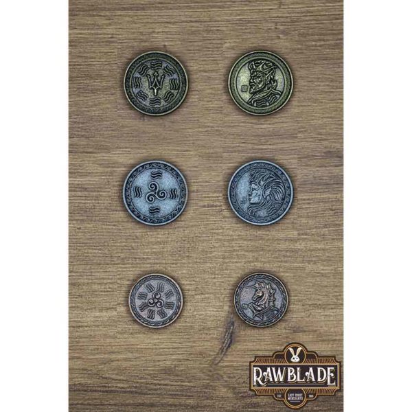 Set of 10 Silver Water LARP Coins