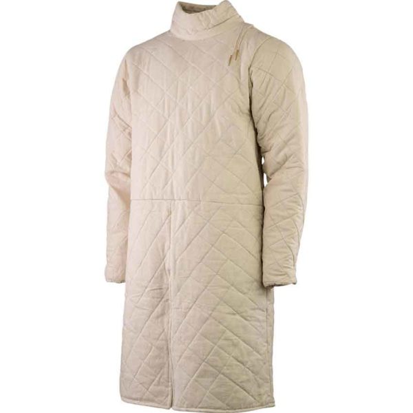 Collared Long Sleeve Gambeson - Ecru