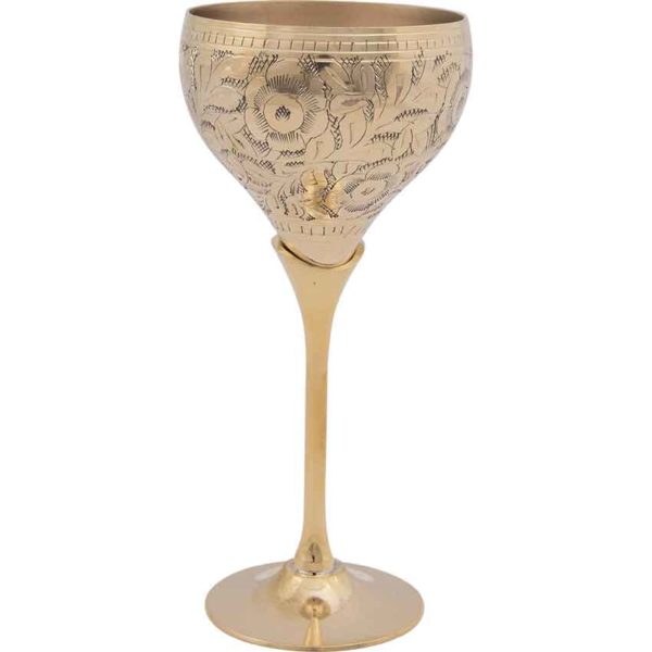 Floral Brass Goblet