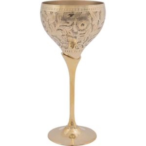 Floral Brass Goblet
