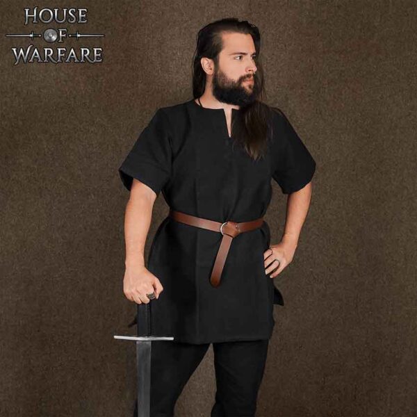 Mens Half Sleeve Viking Undertunic - Black